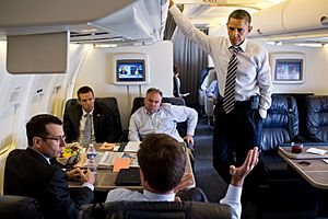 Barack Obama aboard Air Force One, July 13, 2012