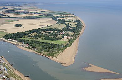 Bawdsey Manor and the mouth of the River Deben aerial-14924955295
