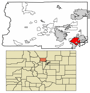 Location of the City of Louisville in Boulder County, Colorado.