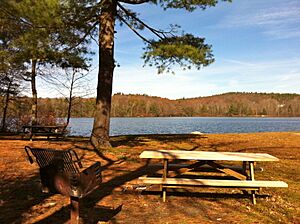 Burr Pond Connecticut State Park's Southern Beach and Picnic Section