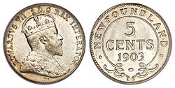 Canada Newfoundland Edward VII 5 Cents 1903.jpg