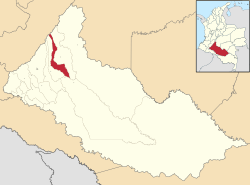 Location of the municipality and town of El Doncello in the Caquetá Department of Colombia.