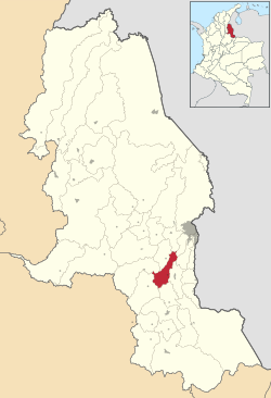 Location of the municipality and town of Bochalema in the Norte de Santander Department of Colombia.