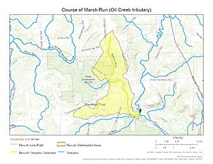 Course of Marsh Run (Oil Creek tributary)