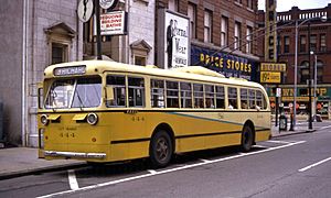 Dayton Pullman trolley bus, Jefferson & 4th, 1968