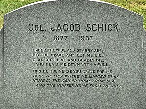 Detail funeral monument Jacob Schick