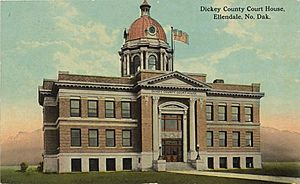 Postcard. Dickey County Courthouse in 1915.