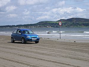 Driving on Dollymount Strand