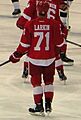 Dylan Larkin, Detroit Red Wings vs. Pittsburgh Penguins, Joe Louis Arena, Detroit, Michigan (21515288978) (cropped)