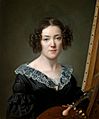 Elisa Counis - Self-portrait in Uffizi Gallery 1839
