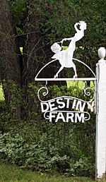 Entrance sign for Destiny Farm, Arkansas