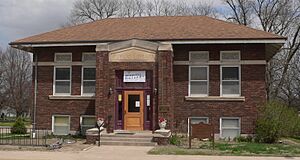 Fairfield, Nebraska library from W 1