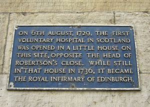 First Royal Infirmary Plaque, Infirmary Street, Edinburgh