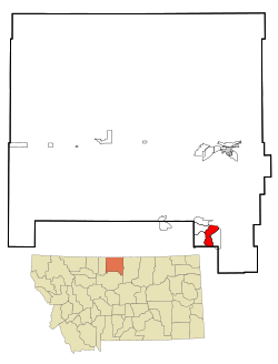Location of Rocky Boy'sAgency, Montana