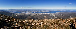 Hobart from Mount Wellington Panorama 1