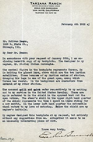 Letter from Edgar Rice Burroughs to Ruthven Deane 1922