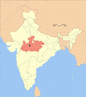 Location of Bhopal district in Madhya Pradesh