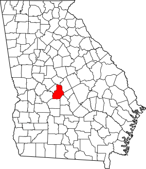 Map of Georgia highlighting Houston County