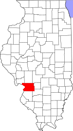Map of Illinois highlighting Madison County