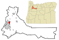 Location of Hayesville, Oregon