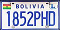 Matrícula automovilística Bolivia 2006 1852PHD La Paz