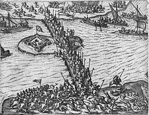 Mihai Viteazul fighting the Turks, Giurgiu, October 1595