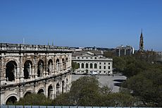 Nîmes, Ausblick von der Dachterrasse des Musée de la Romanité (40506158893)