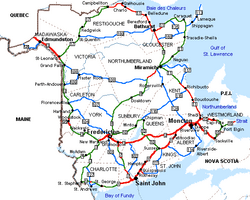 New Brunswick road map