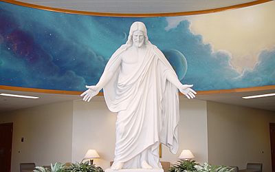 Oakland Temple statue of Jesus in the visitors center