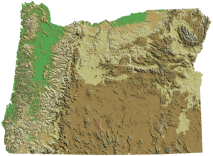 Oregon DEM relief map
