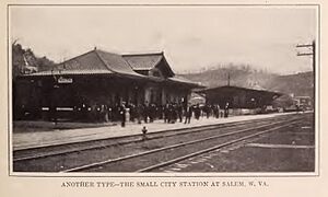 Railroad Station Salem WV from Baltimore & Ohio Employes Magazine June 1914 Vol 02 No 09 Page 25