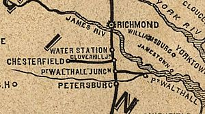 Railroads in Virginia and part of North Carolina, drawn and engraved for Doggett's Railroad Guide & Gazetteer Richmond and Petersburg