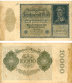 Reichsbanknote 10000 Mark von 1922 Nr 1H 266213