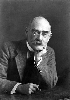 Rudyard Kipling, by Elliott & Fry (cropped)
