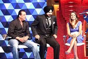 Sanjay Dutt,Navjot Singh Siddhu, Shibani Dandekar on DLF IPL Extraaa Innings show (3)
