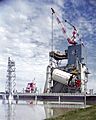 Saturn V, S-II Stage is Lifted into Test Stand - GPN-2000-000540