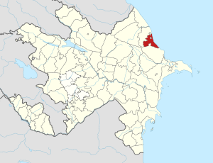 Map of Azerbaijan showing Siyazan District
