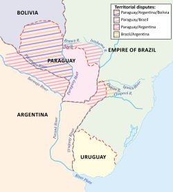 Territorial disputes in the Platine region in 1864
