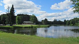 The pond at Lakewood on the Green golf course