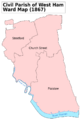 West Ham CP Ward Map 1867