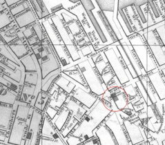 1846 National Theatre Boston map byGGSmith detail BPL 10581