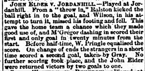 1879–80 Scottish Cup 2nd Round, Jordanhill 1–2 John Elder, North British Daily Mai, 27 October 1879