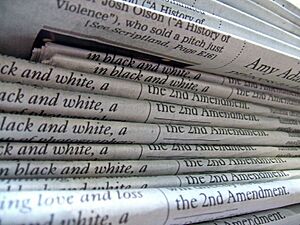 A stack of newspapers