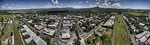 Aerial panorama of Mullumbimby, NSW