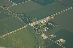 Aerial view of Fortescue, Missouri