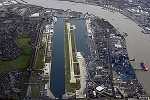 Aerial view of London City Airport 2007