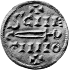 Anglo-Scandinavian coin, St Peter, obverse