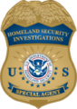 Badge of a U.S. Homeland Security Investigations special agent