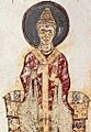 Bari Exultet roll 1 - emperors and pope (pope1) (cropped)