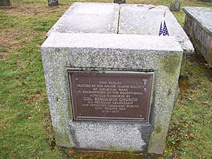 Benjamin Church grave in Little Compton Rhode Island